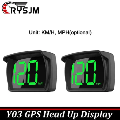 Q Y03 Car GPS Head Up Display Km/h MPH Speedometer Universal Digital Projector Big Font Speed Meter