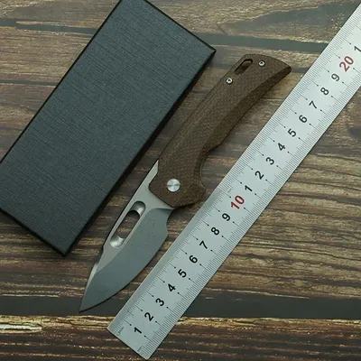 LEMIFSHE K110/M390 Blade Titanium/Micarta Handle Folding Knife Outdoor Camping Kitchen Survival
