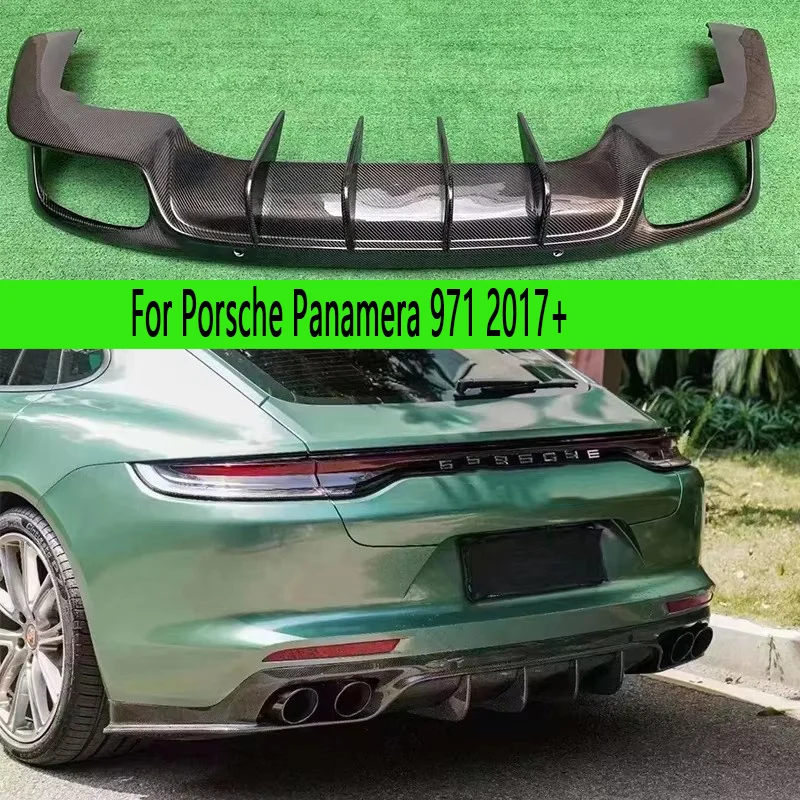 Per Porsche Panamera 971 2017 + Fibra di Carbonio Auto Paraurti Posteriore Diffusore Splitter Posteriori Spoiler Labbro Posteriore shunt body kit