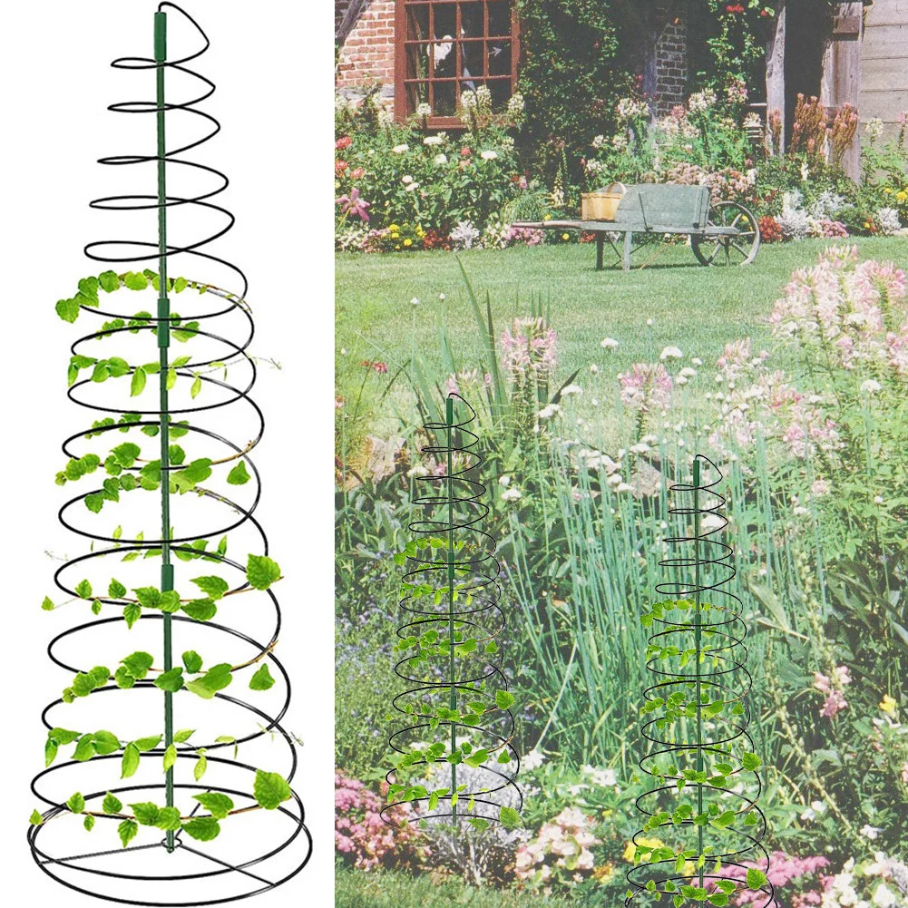 Supporto per piante Supporto per piante a spirale Supporto per piante riutilizzabile per fiori e verdure Traliccio per piselli in metallo Traliccio verde per giardino con palo