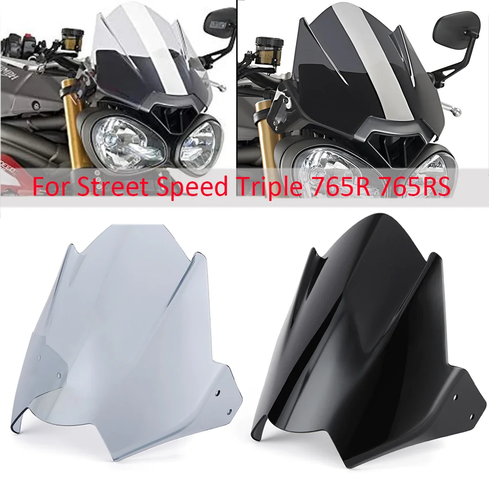 Parabrezza Parabrezza Per Triumph Speed Street Triple R RS R 765 765R 765RS Deflettore del Vento 2016 2017 2018 2019 2020 2021 2022