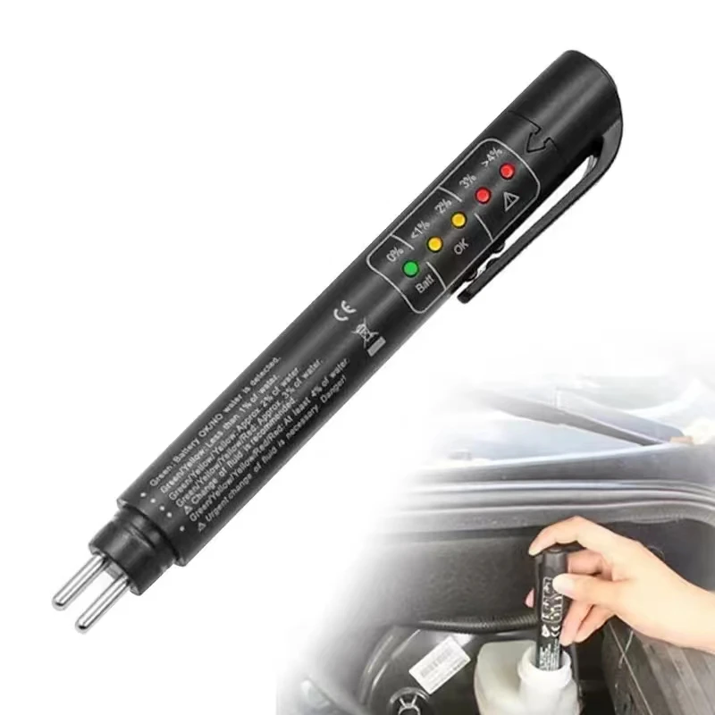 Penna per test dell'olio dei freni del liquido dei freni automobilistico Tester del liquido dei freni del veicolo Strumenti di test dell'affissione del test della qualità dell'olio con LED liquido