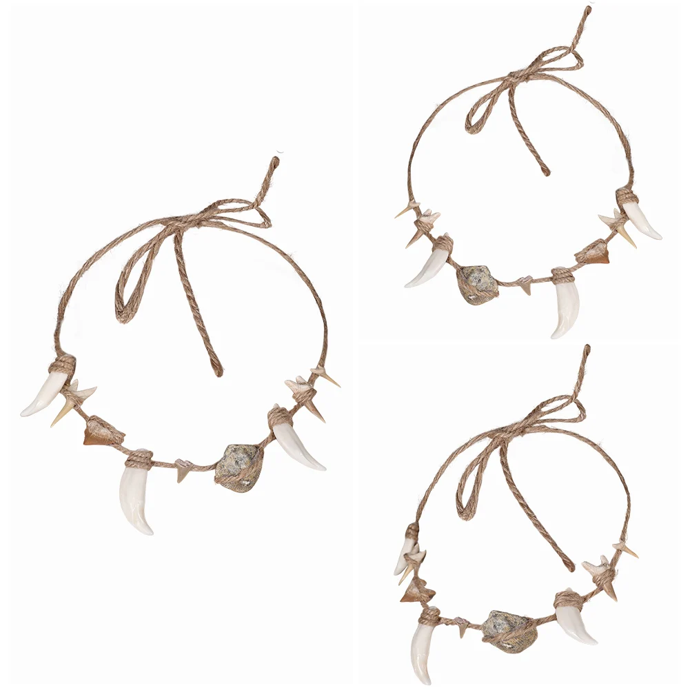 Collier de dents Maui pour hommes, Costume de Cosplay de princesse océan de dessin animé, bijoux bohème, accessoires d