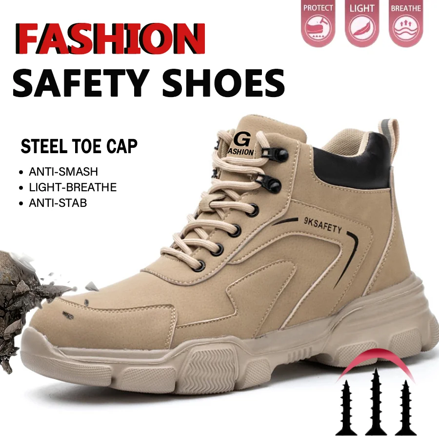 Chaussures de sécurité homme bout en acier Anti-crevaison chaussures de travail homme bottes de sécurité homme bottes légères homme botte de protection de sécurité