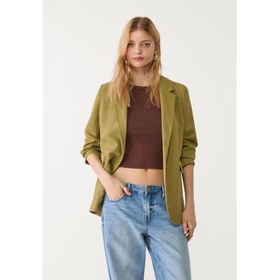 Stradivarius Creased flowing regular fit blazer Khaki XL