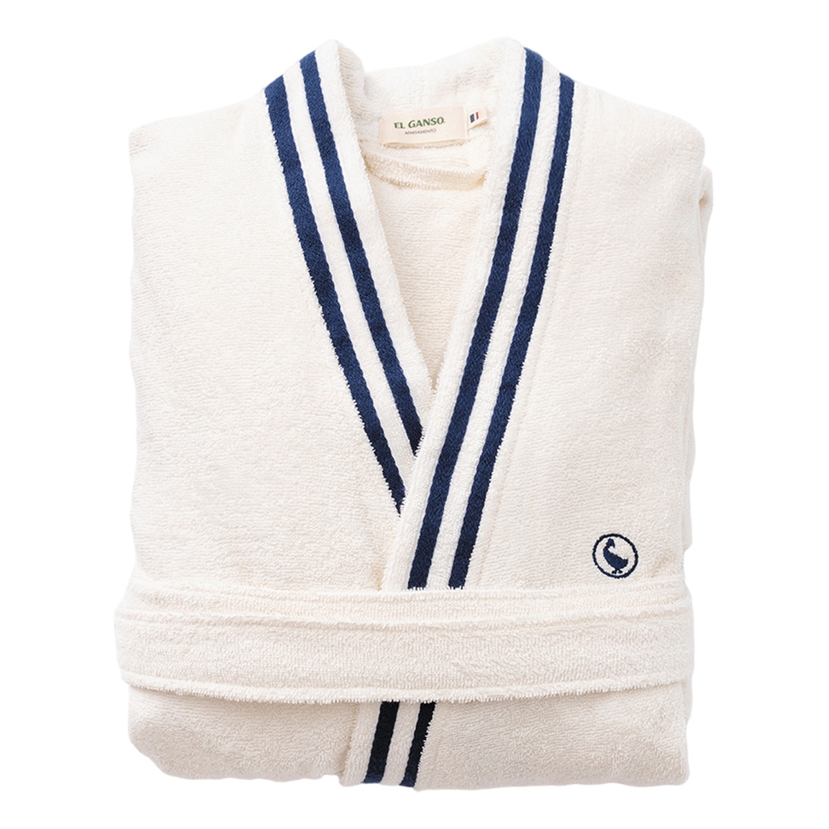 El Ganso - Bademantel Cruda-Farbe S/M 320GSM 100% Baumwolle einfarbig mit gesticktem Logo Image