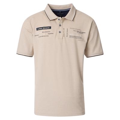 Poloshirt CASAMODA "CASAMODA Polo-Shirt Print", Herren, Gr. 6XL, beige, 95% Baumwolle, 5% Elasthan, Shirts Image