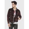 Jeansjacke CIPO & BAXX "Jacke", Herren, Gr. M, rot (burgundy), 98% Baumwolle;2% Elasthan, gemustert, casual, regular fit normal, Langarm, Jacken, mit modischen Details