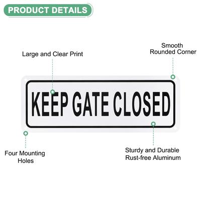 2-Pack Keep Gate Closed Sign for Home
