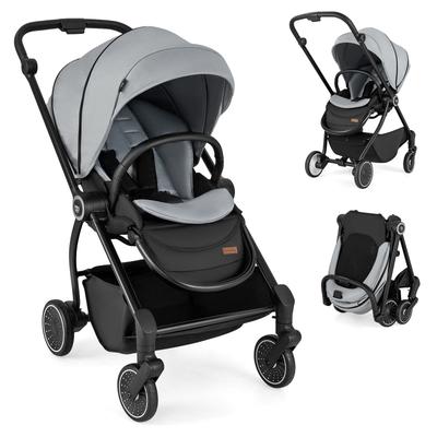 Foldable Infant Pram Stroller with Reversible Seat Reclining Backrest and Soft Padded Cushion - 37