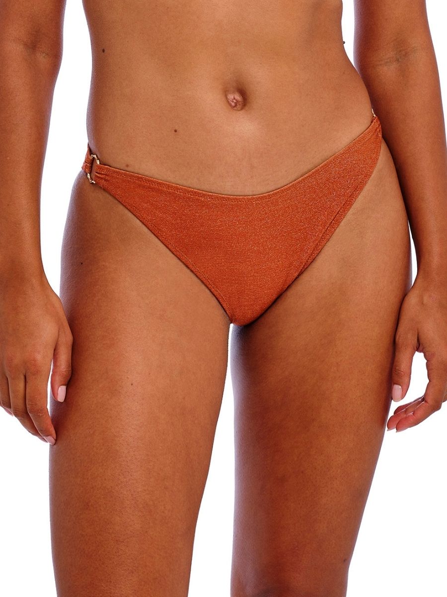 Freya Womens Arizona Wave High Leg Bikini Brief - Orange Polyamide - Size Medium | Freya Sale | Discount Designer Brands