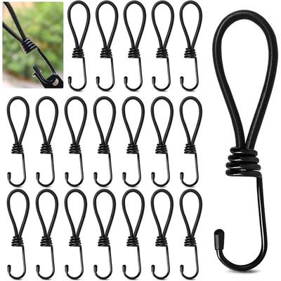 20er Set Gummispanner mit Haken, 15cm Kurz Elastikspanner Haken, Gummikordeln mit Haken, Image