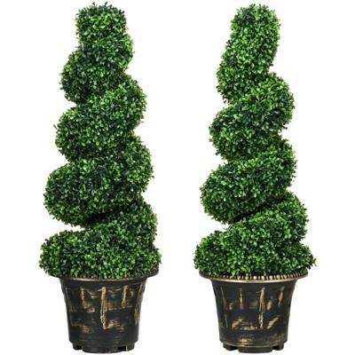 Künstliche Pflanzen 2er-Set, UV-beständige Kunstpflanze im Blumentopf, 90 cm Zimmerpflanze Image