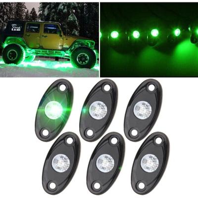 Linghhang - 6er-Pack grünes LED-Rock-Light-Kit mit 6 Pods für Geländewagen, lkw, Auto, atv, suv, Image