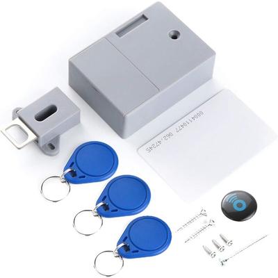 Schuhschrankschloss elektronisches Schubladentürschloss, grau, offene Schranktür, mit Stopper Image