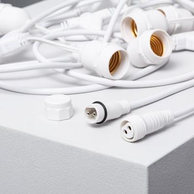 Girlande Aussen mit 8 E27 Lampenfassungen 5.5m Weiss IP65 Weiß Image