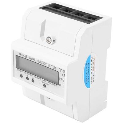 Stromzähler, Dreiphasen-Vierleiter-LCD-Digital 3 x 20 (80 a) DIN-Schienen-Stromzähler Energiezähler Image