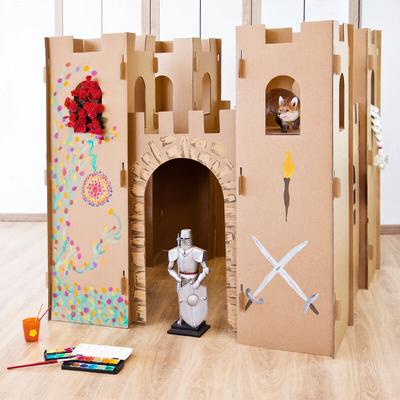 Kingpower - Auswahl Kinder Spielhaus Ritterburg Playhouse Spielburg Pappe Bastelkarton Haus Burg Image