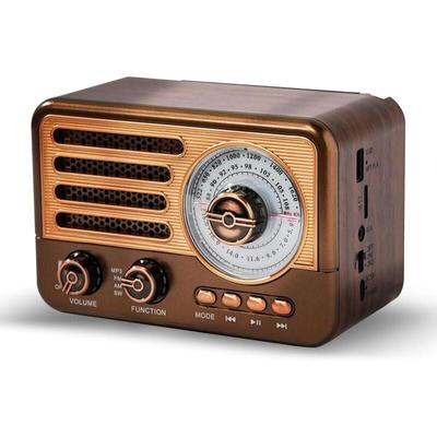 Batteriebetriebenes Retro-AM-FM-SW-Transistorradio, kleines wiederaufladbares tragbares Radio mit