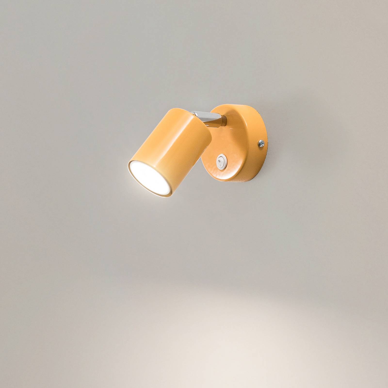 Wandstrahler Fun, gelb, 14 cm hoch, verstellbar, GU10 Fun Luminex, gelb / orange, für Wohn- / Esszimmer, Metall, Modern, Strahler