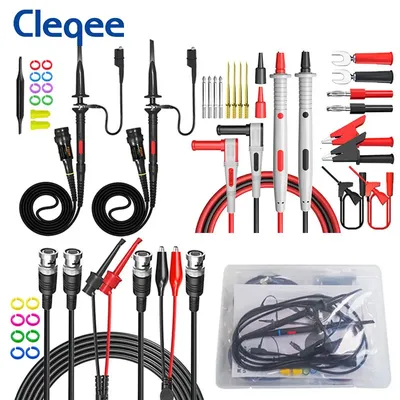Cleqee P1260D Multimeter Test Leads kit + Oscilloscope Probes + BNC Test Leads Replaceable Multi-function Test Accessories