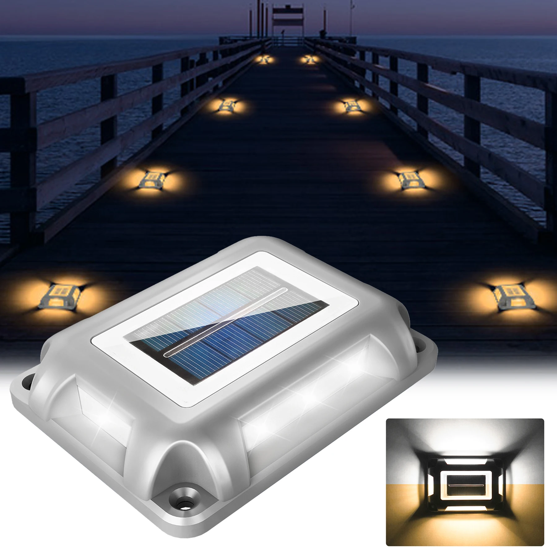 1pc 16leds Super Helle Rechteck Solar Boden Licht Solar Licht IP65 Wasserdichte Einfahrt Marker Schritt Lichter Solar Deck licht