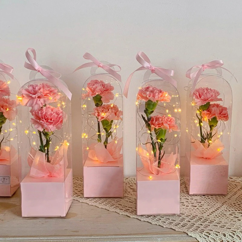 1pc transparente Rose Blumen kasten Plastik kuchen Verpackungs box Florist Verpackungs boxen DIY Hochzeit Valentinstag Geschenk box Image