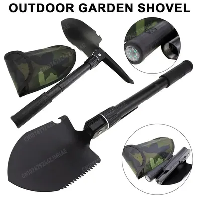 Multifunction Camping Garden Shovel Survival Folding Shovels Military Tactical Shovel Hiking Outdoor Garden Hoe Digging Tool Kit