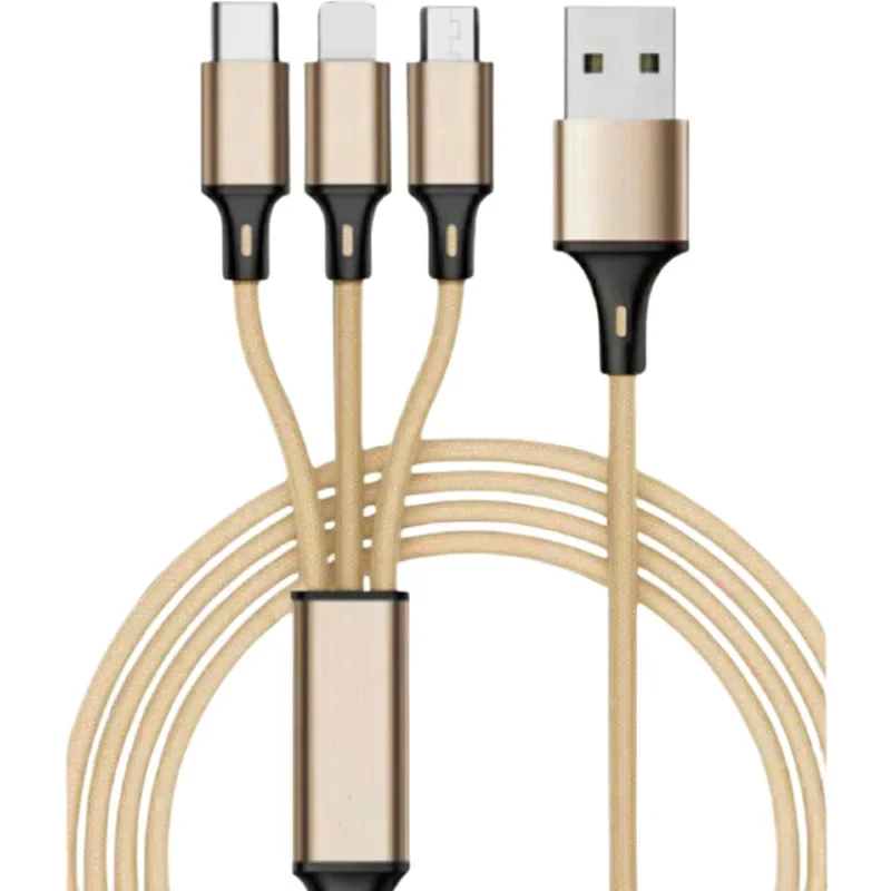 One Drag Three Datenkabel für Apple Android Typec 3-in-1-Schnellladung 1,2 m Nylongeflecht Praktische und schnelle Datenübertragung Image