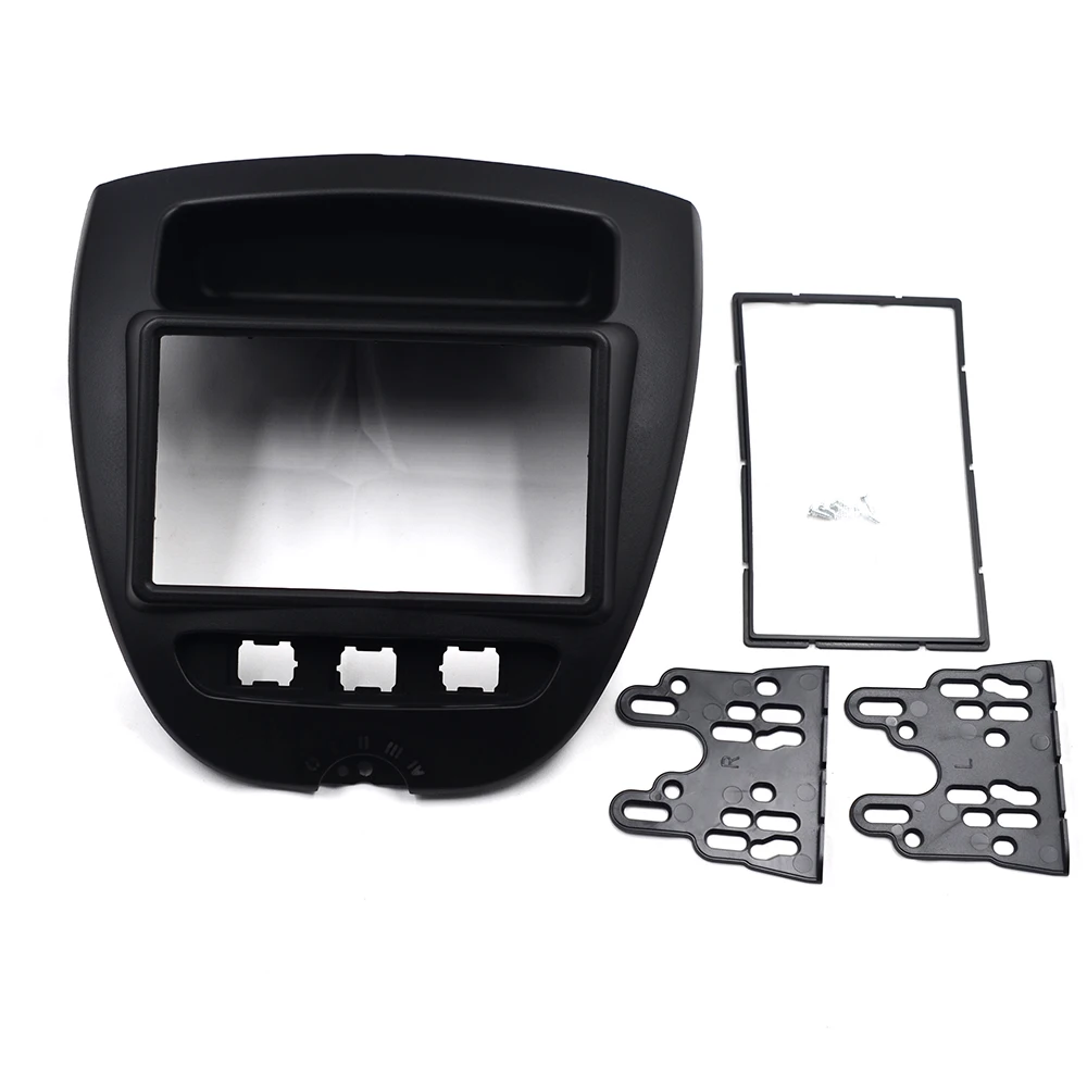Fascia Dash Kit DVD Panel Stereo Abdeckung Halterung Doppel 2 Din Autoradio Rahmen für Toyota Aygo Citroen C1 Peugeot 107 2005-2014 Image