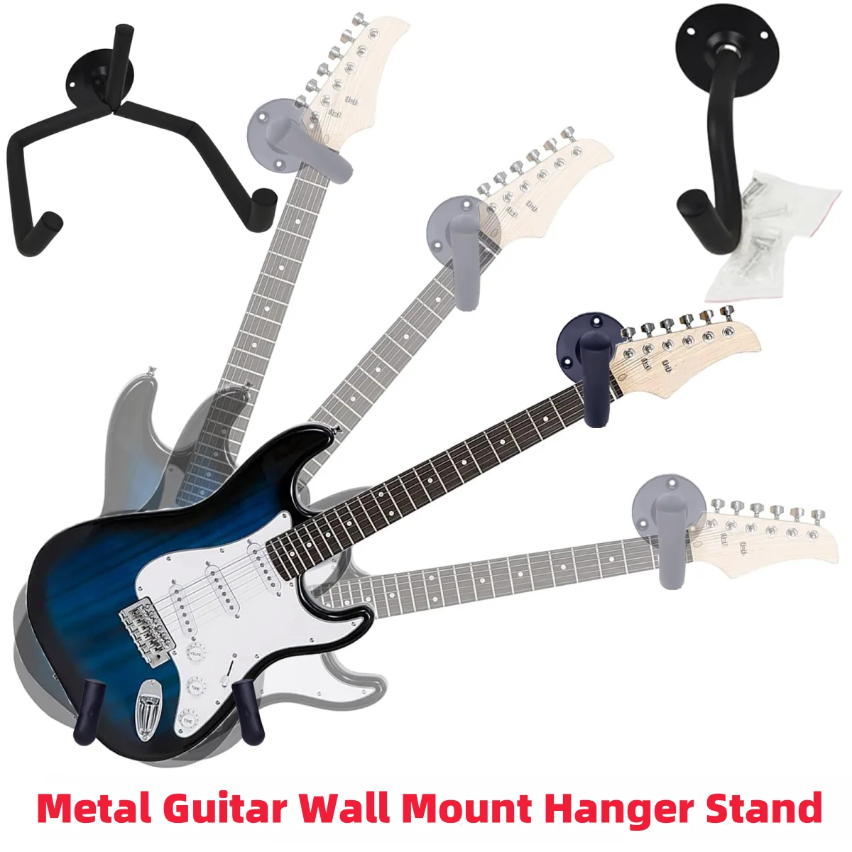 Metall Gitarre Wand Halterung Aufhänger Ständer für Akustische Gitarre Bass Violine Mandolinen Lamellen Unterstützung Horizontale Rack Halter Haken Image