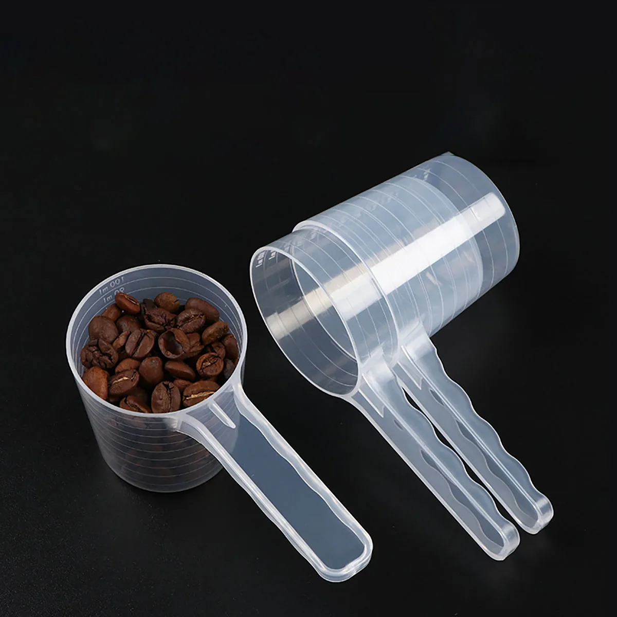 1pc Transparent Pet Messlöffel Mit Skala Kunststoff Hund Katze Fütterung Schaufel Pet Geschirr Liefert 50g 100ml Image