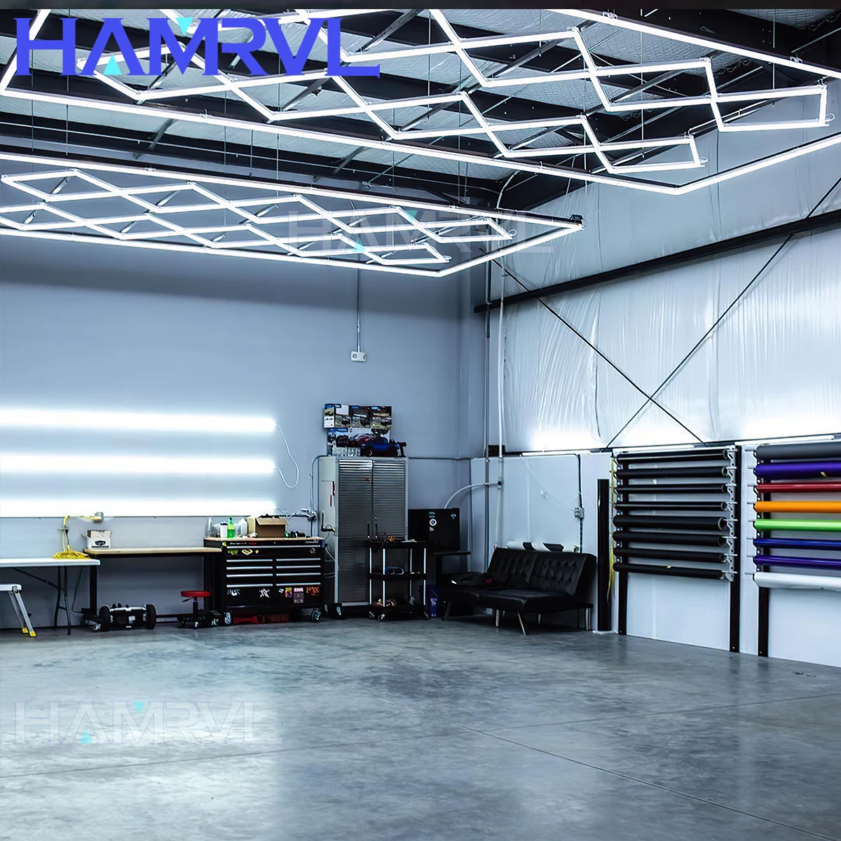 Diamant-LED-Deckenleuchte, sechseckiges Design, geeignet für Garage, Friseursalon, Fitnessstudio, Ausstellungshalle, Deckenleuchte, Dekorationsbeleuchtung