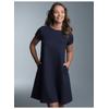 Jerseykleid TRIGEMA "TRIGEMA Kleid in Piqué-Qualität", Damen, Gr. M, US-Größen, blau (navy), 100% Baumwolle, feminin, Kleider