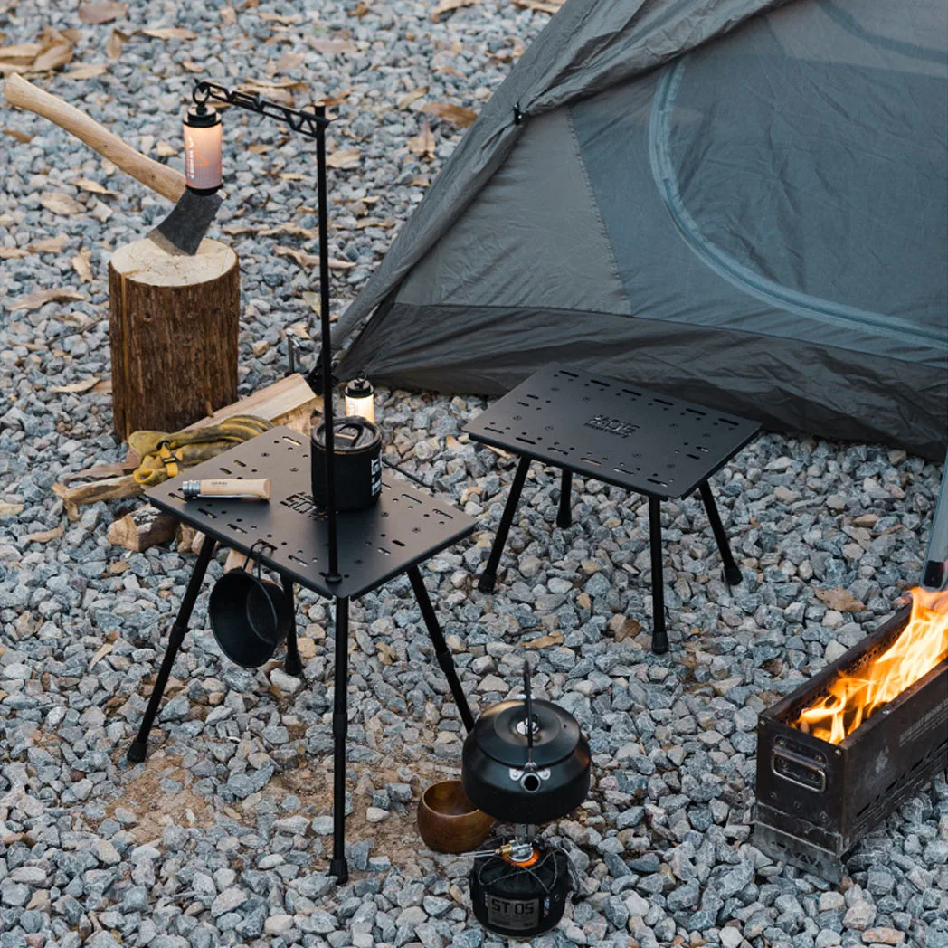 ShineTrip Taktischer Tisch, hochbelastbare Matten, tragbarer Klappstuhl für den Außenbereich, Erweiterungsaluminium-Klapptisch, Aluminiumgehäuse Image