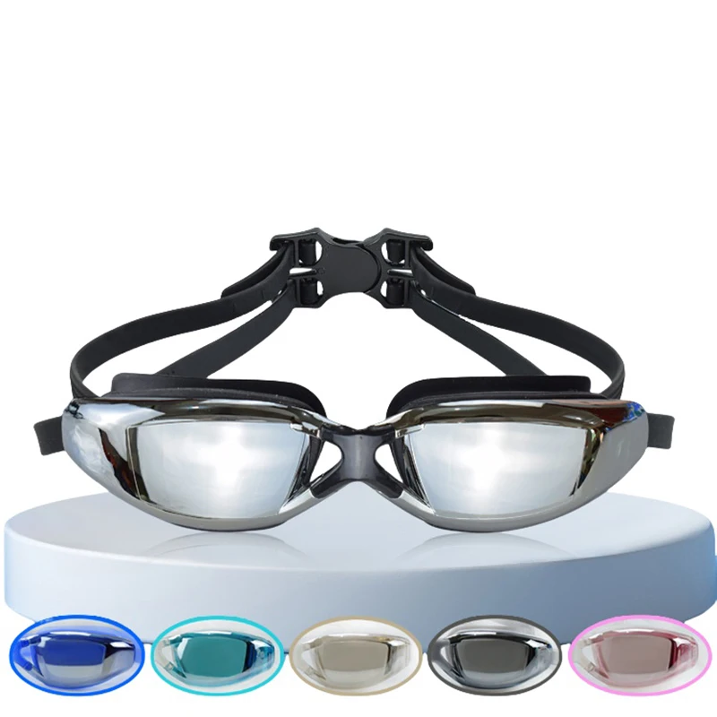 Schwimmbrille mit großem Rahmen für Damen und Herren, UV-Schutz, beschlagfrei, wasserdichte Beschichtungslinse, Wassersport, Schwimmbadbrille Image