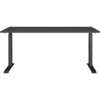 Schreibtisch GERMANIA "Lemont", grau (graphit, schwarz, graphit), B:160cm H:68cm T:80cm, Tische, Mechanisch höhenverstellbarer Schreibtisch Image