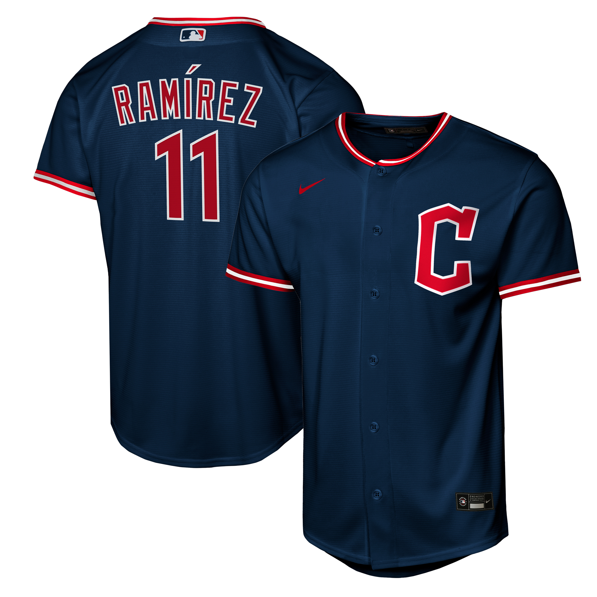 Cleveland Guardians Nike MLB Limited Ausweichtrikot – Pitch Blue – Jose Ramírez – Jugendliche Image
