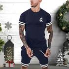 Per uomo Stampe Grafiche 2 pezzi Set di magliette Completi T-shirt Set pantaloncini e T-shirt Manica Corta Girocollo Moda Designer Casual Streetwear Quotidiano Sportivo Stampato Estate Nero Bianco