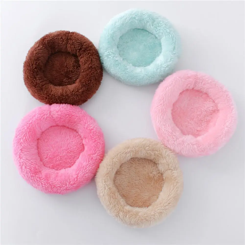 Hamster Bed Circular Hamster Bed Sleep Mat Pad Cute Pet Sofa Hamster Nest Small Animal Soft Cushion for Hedgehog Squirrel Mice