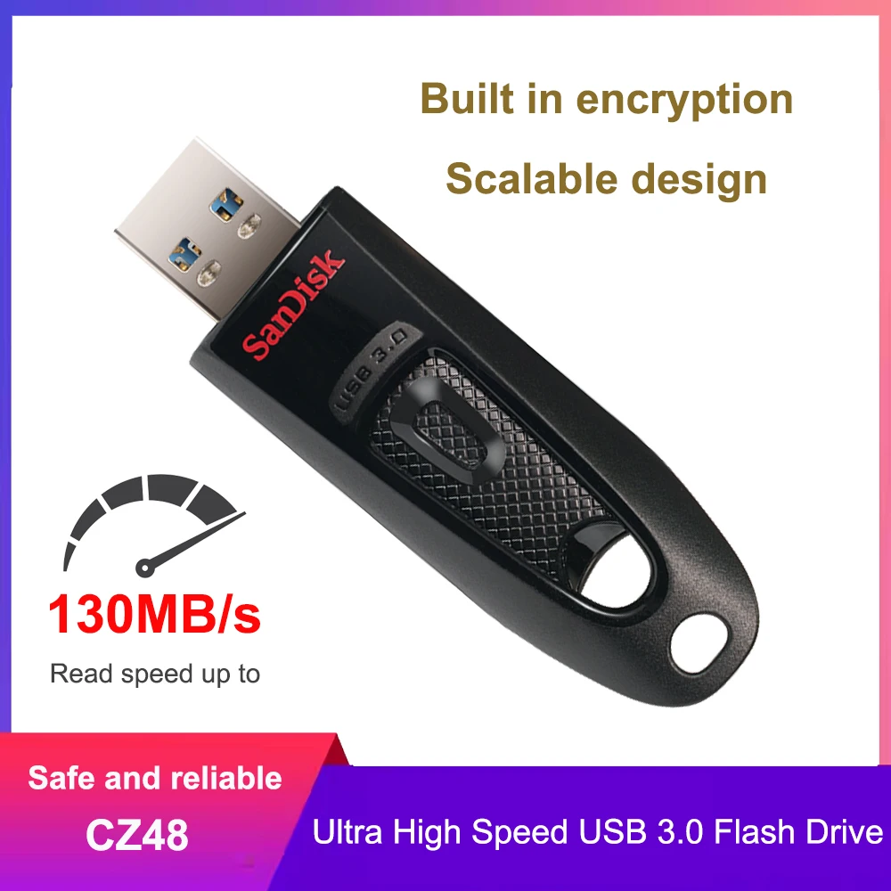 SanDisk Ultra-Clé USB 3.0 pour ordinateur, clé USB, clé USB, clé USB 128, clé USB, 16 Go, 32 Go, 64 Go, 256 Go, 512 Go, 130 Go
