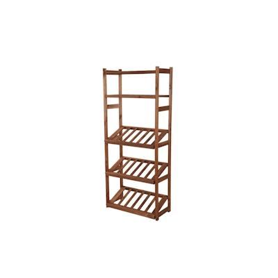 PROREGAL Getränkekistenregal SPREEWALD HxBxT 163x70x33cm 3 Ebenen für Kisten + 2 Ablagen Massives Kiefernholz Braun geölt Getränkekistenständer Image