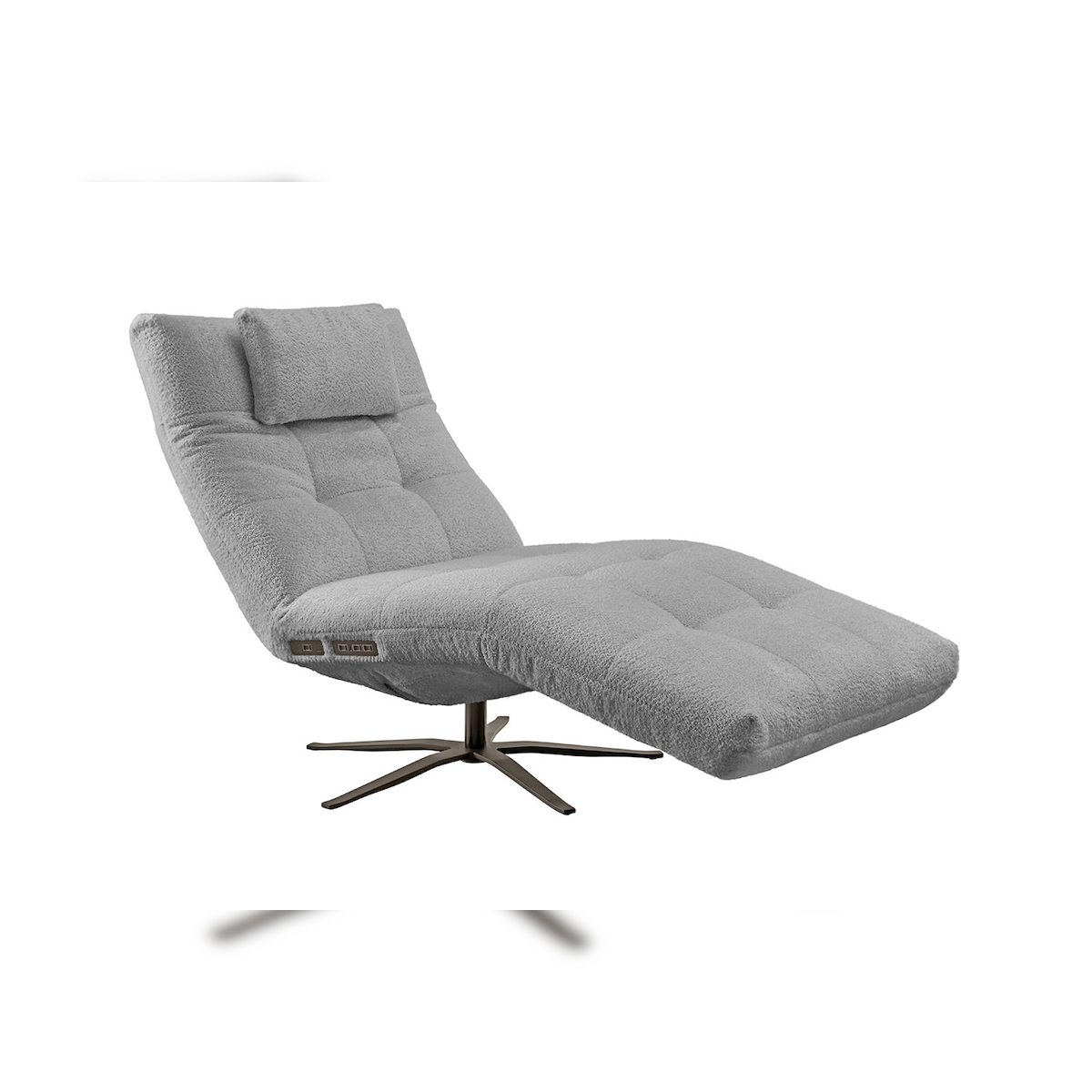 KAWOLA Relaxliege LETICIA motorisch mit Nackenkissen Stoff grau Image