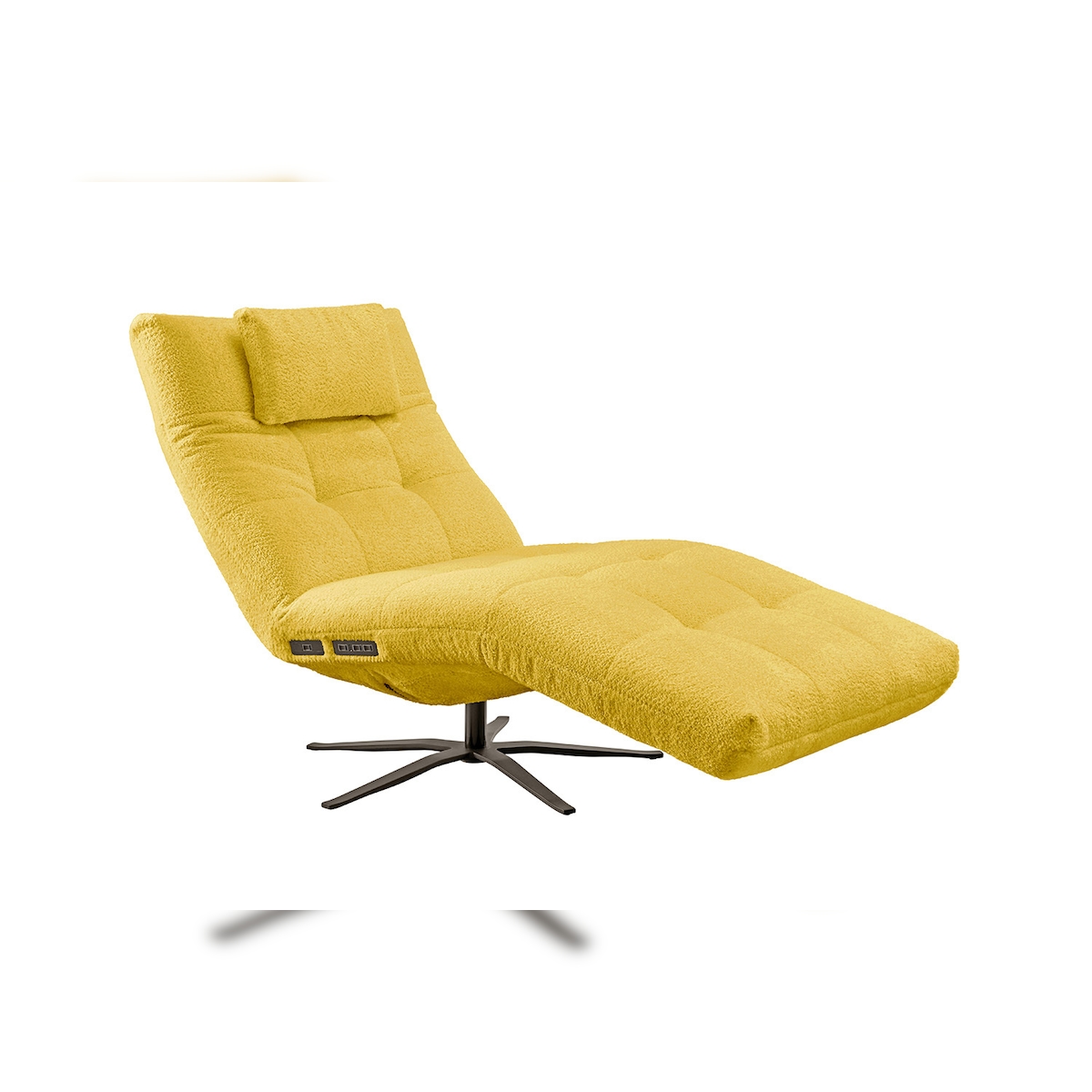 KAWOLA Relaxliege LETICIA motorisch mit Nackenkissen Stoff gelb Image