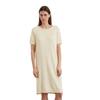Strickkleid MARC O'POLO "aus Bio-Baumwolle-Leinen-Mix", Damen, Gr. 32, Normalgrößen, beige (natural cotton), Obermaterial: 52% Baumwolle, 48% Leinen; Futter: 100% Nicht verfügbar, unifarben, casual, relaxed fit wadenlang, Rundhals, Kurzarm...