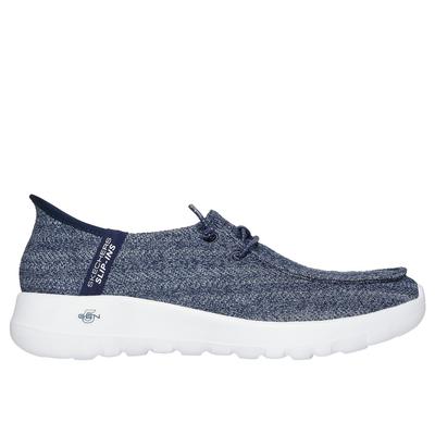 Skechers Women's Slip-ins: GO WALK Joy - Fantasia Slip-On Shoes | Size 8.0 Wide | Navy Blue | Textile/Synthetic | Machine Washable