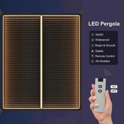 PURPLE LEAF Bronze Louvered Pergola Accessories Roller Blinds, Strip Light and Shutter Wall(Pergola Not Included)