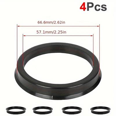 TEMU 4pcs/set Automotive Car Plastic Wheel Rings Center Hubrings 66.6-57.1 Image