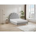 Letto conchiglia 160 x 200 cm Tessuto Grigio - LIVAYA