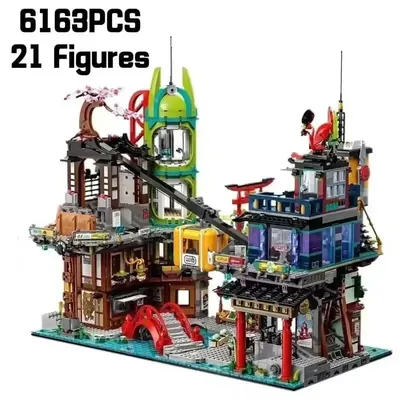 6163 Stück Bausteine für Stadtmärkte, Stadtgärten, kompatibel mit 71799, Spielzeug für Kinder, Image